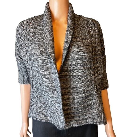 Express Shawl Collar Open Cardigan S/P Acrylic Wool Alpaca Blend Chunky Knit - Picture 1 of 6